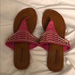 Gold Detail Pink Flip Flop